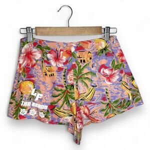 LF The Brand Hawaiian Print High Rise Shorts Size Small Tropical Vacation Beach